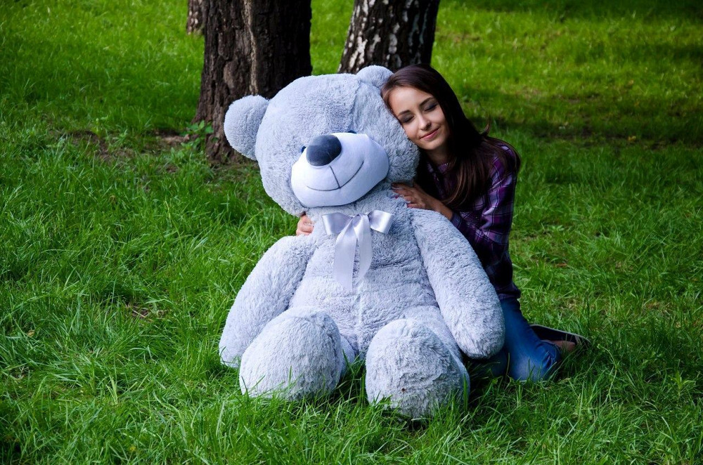 М'яка  іграшка подарунок на 8 березня плюшевий ведмедик Рафаель 140 см Сірий Тернопіль - фото 4