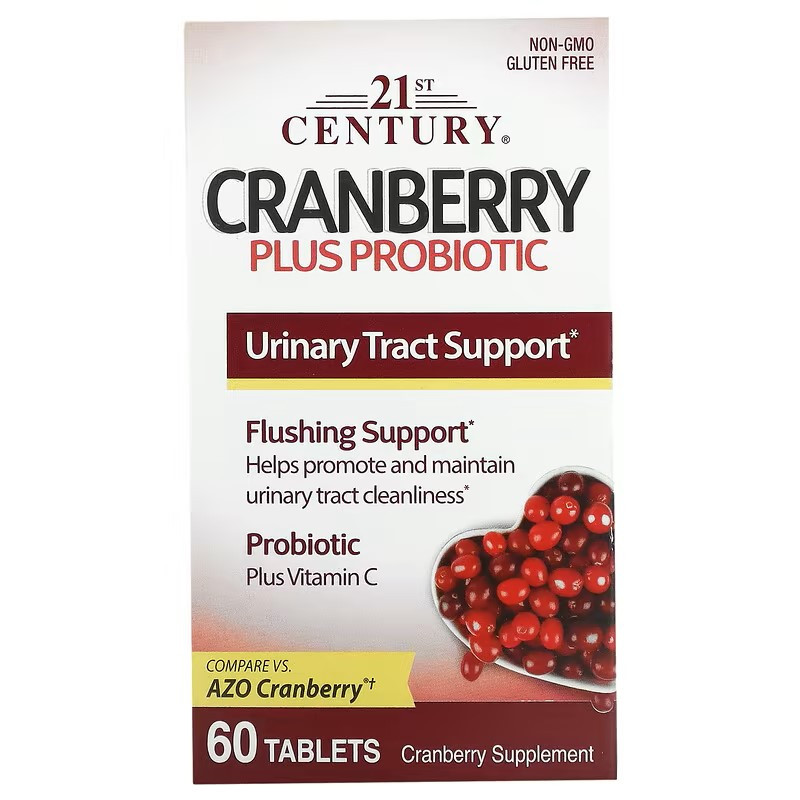 Журавлина з пробіотиками 21st Century Cranberry Plus Probiotic 60 Tablets Луцьк - фото 1