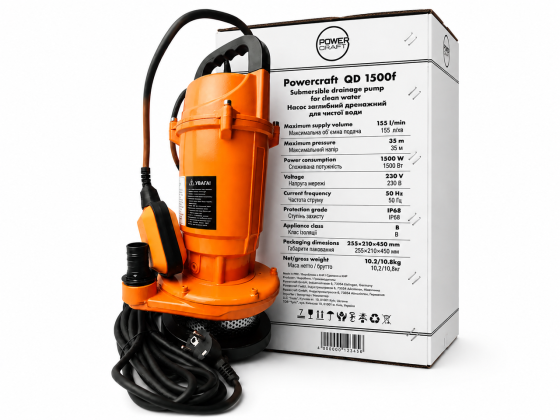 Насос погружной дренажный для чистой воды Powercraft QD 1500f (сытко) 227426 Киев