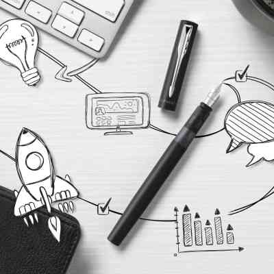 Ручка пір'яна Parker VECTOR 17 XL Metallic Black CT FP M (06 012) Вінниця