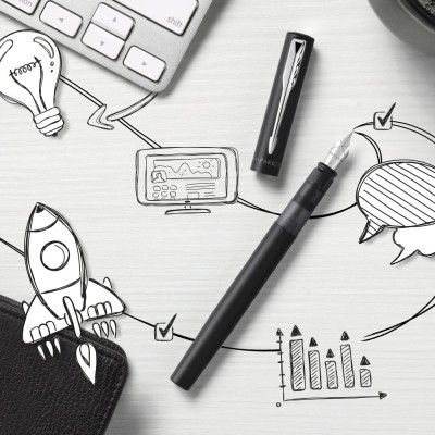 Ручка пір'яна Parker VECTOR 17 XL Metallic Black CT FP M (06 012) Вінниця - фото 6