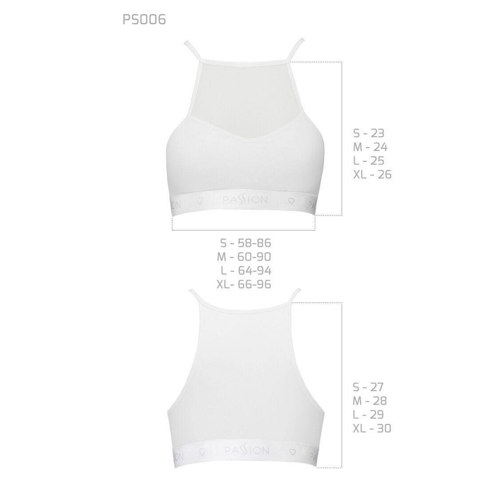 Спортивний топ з прозорою вставкою Passion PS006 TOP XL, white Sex Aura Київ - фото 5