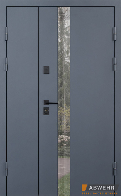 Двери уличные, модель 506 Nordi Glass RAL 7021Т со стеклопакетом 1200 Киев - изображение 1