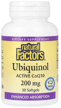 Убихинон q10 Natural Factors Ubiquinol CoQ10 200mg 30 капс Киев