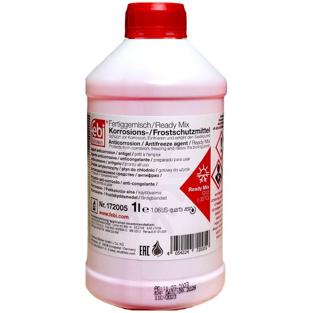 Антифриз Readymix G12 червоний (-35°C готовий до застосування),1л Ковель - фото 1