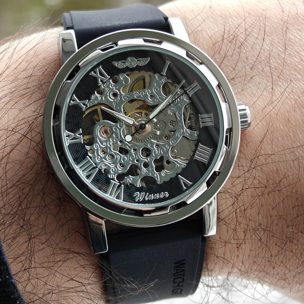 Часы мужские механические Winner Black R-Series (2 ремешка) Винница - изображение 15