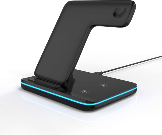 Беспроводная зарядная станция 3-в-1 Ailink Dock Station Gen2 15W для iPhone, Apple Watch, AirPods (Черная) Киев