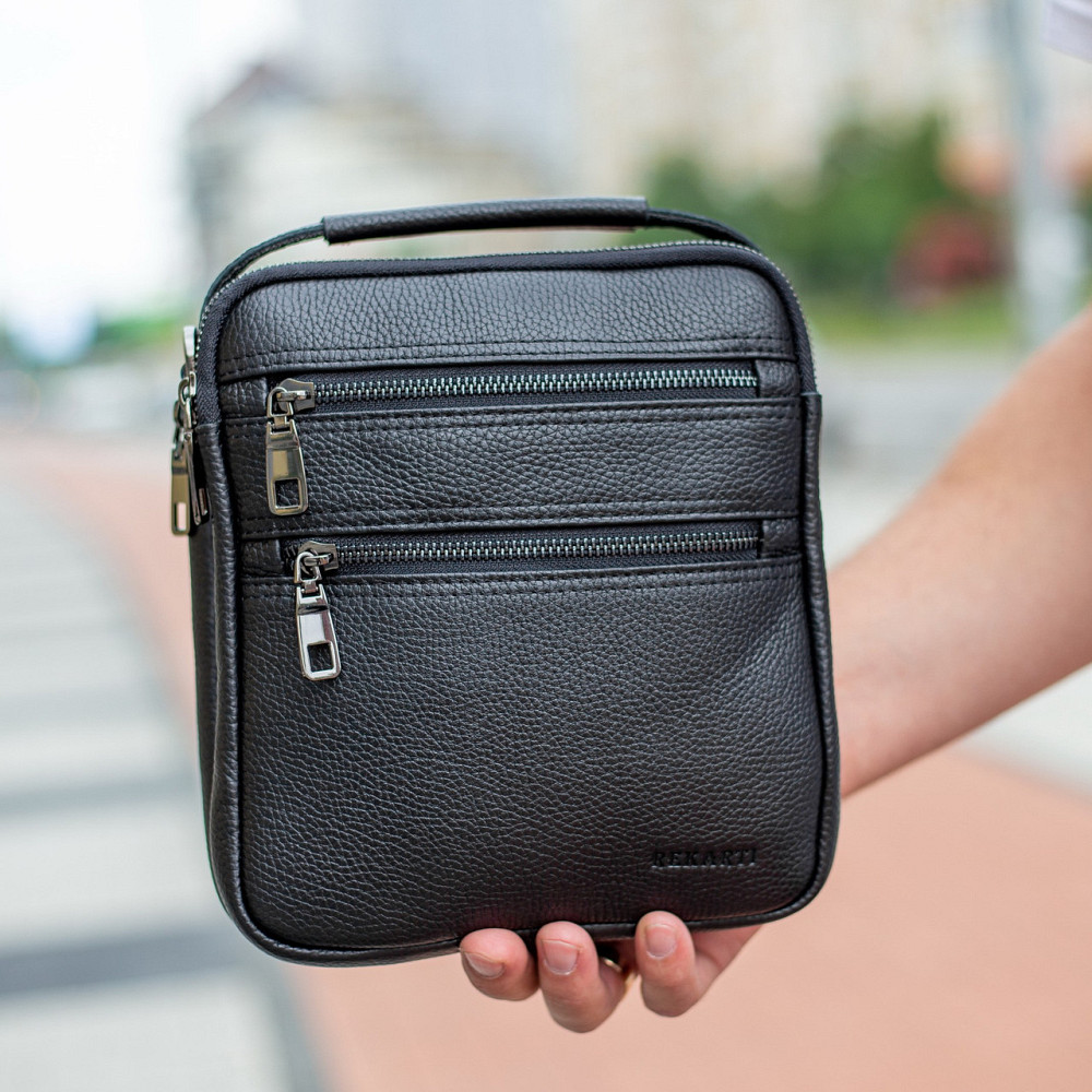Чоловіча чорна шкіряна сумка-месенджер Bexhill Київ - фото 3