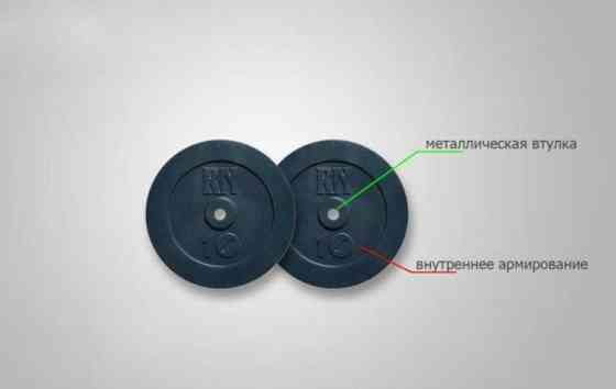 Штанга наборная W-образная на 50 кг с хромированным грифом Гантели, гири, штанги и диски гранилит Киев