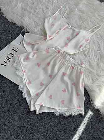 Женская базовая повседневная домашняя шелковая пижама с кружевом Черный, 44/46 Одесса