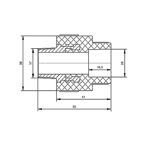 Муфта PPR Blue Ocean "Білий" 25х1/2" НР Київ