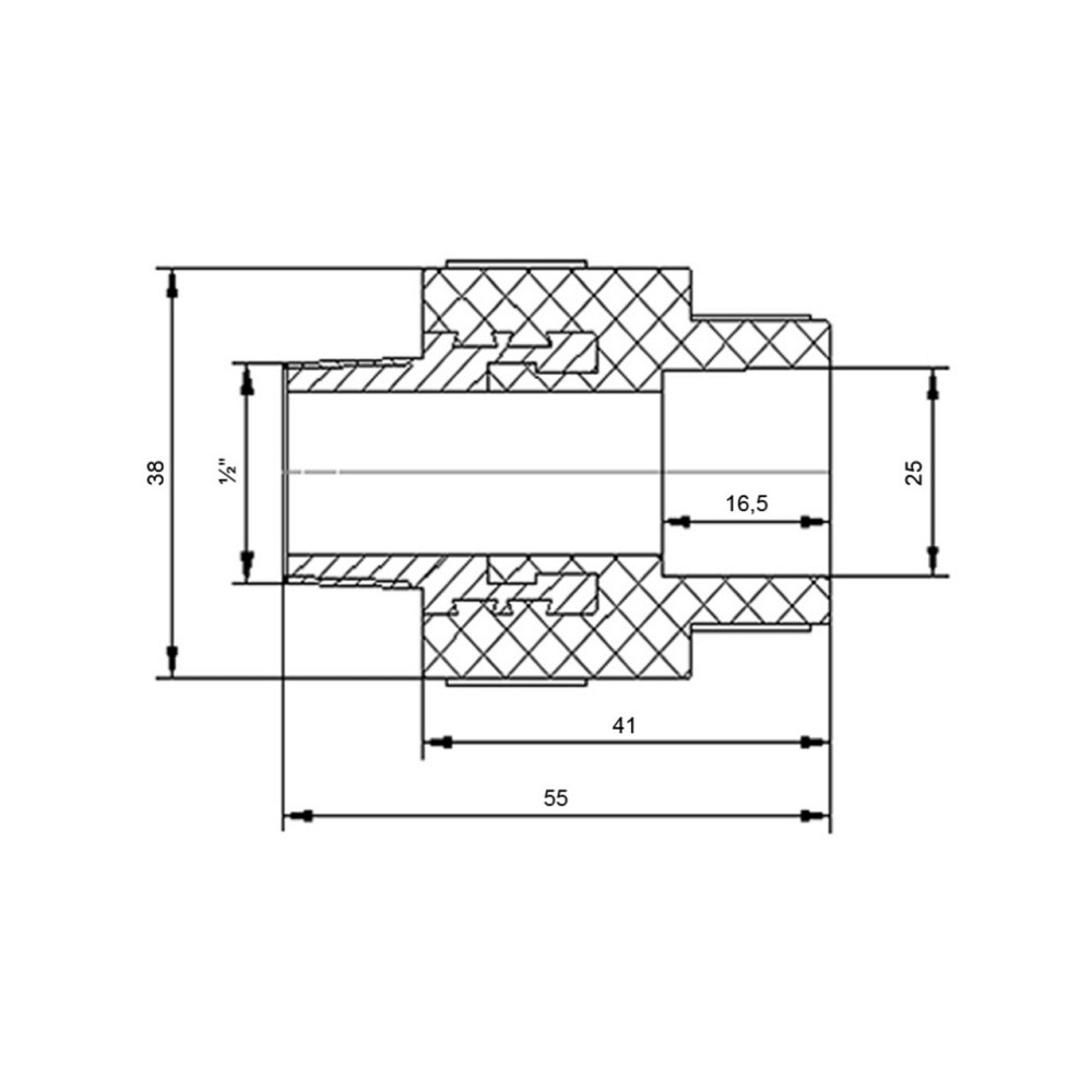 Муфта PPR Blue Ocean "Білий" 25х1/2" НР Київ - фото 2