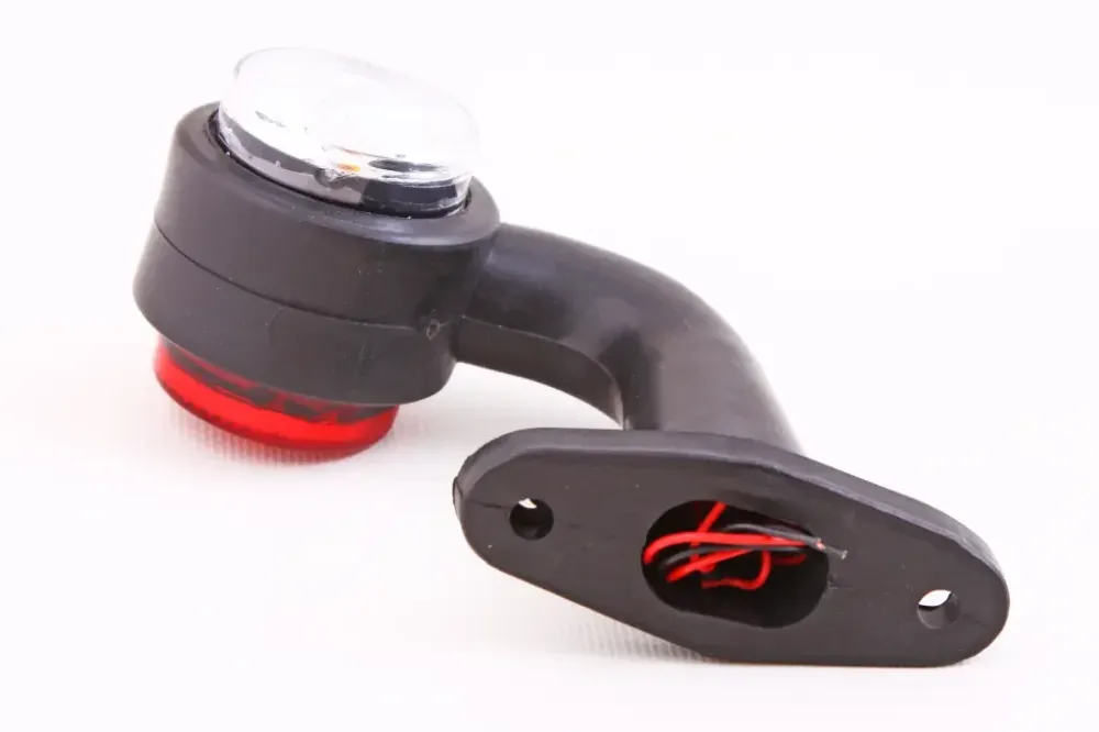 Габаритний бічний ріжок 13см диодний кривий червоний/білий Вінниця - фото 1