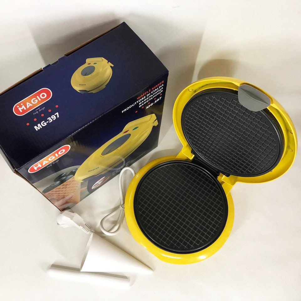 Вафельниця кругла з антипригарним покриттям Magio MG-397 750Вт, Дешева вафельниця ES-26 Івано-Франківськ - фото 10