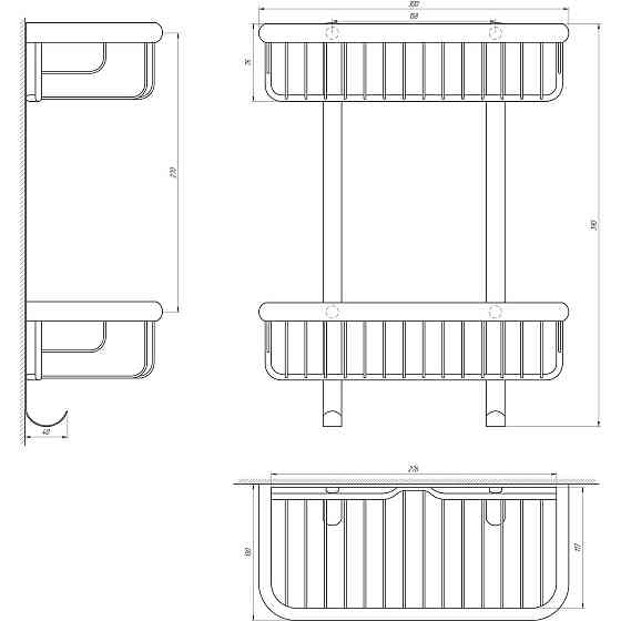 Полка прямая двойная TOPAZ 4102 Киев