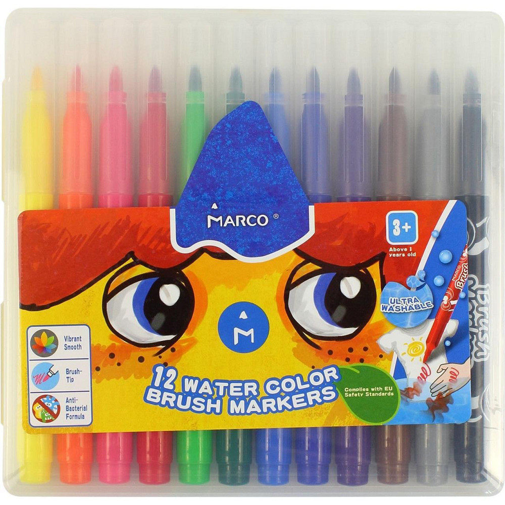 Фломастери "Marco" 1633-12PB 12кол "Super Washable ", шт Київ - фото 1