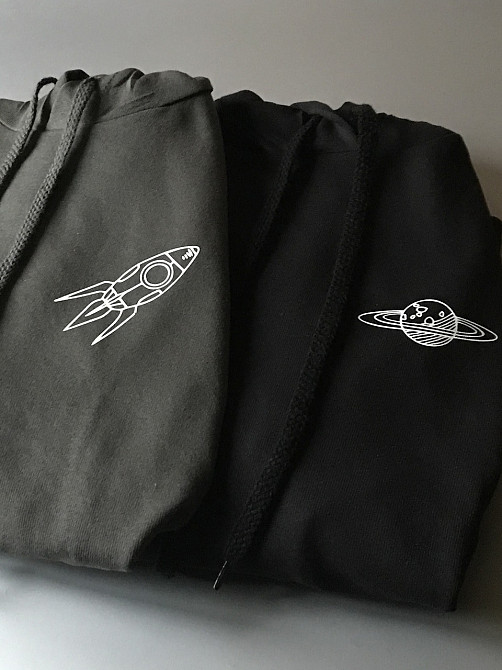 Парні толстовки з капюшоном для хлопця та дівчини з принтом Марс/Ракета Чернівці - фото 2