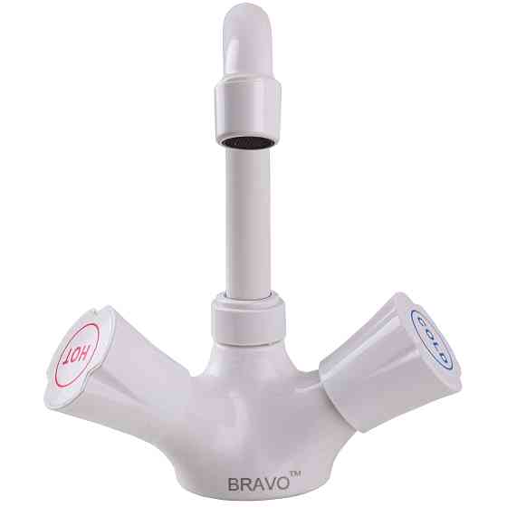 Змішувач для умивальника BRAVO B2-00-401 термостійкий ABS пластик, білий Київ