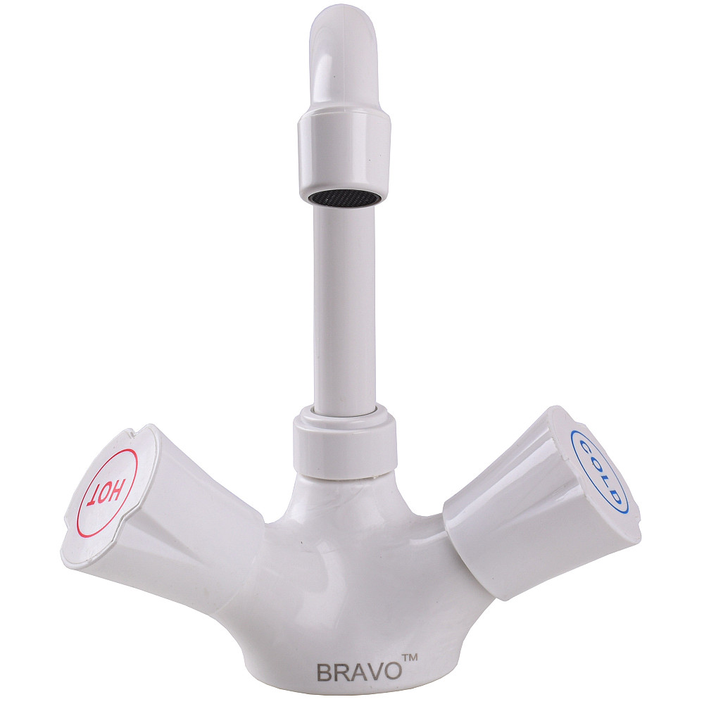 Змішувач для умивальника BRAVO B2-00-401 термостійкий ABS пластик, білий Тернопіль - фото 3