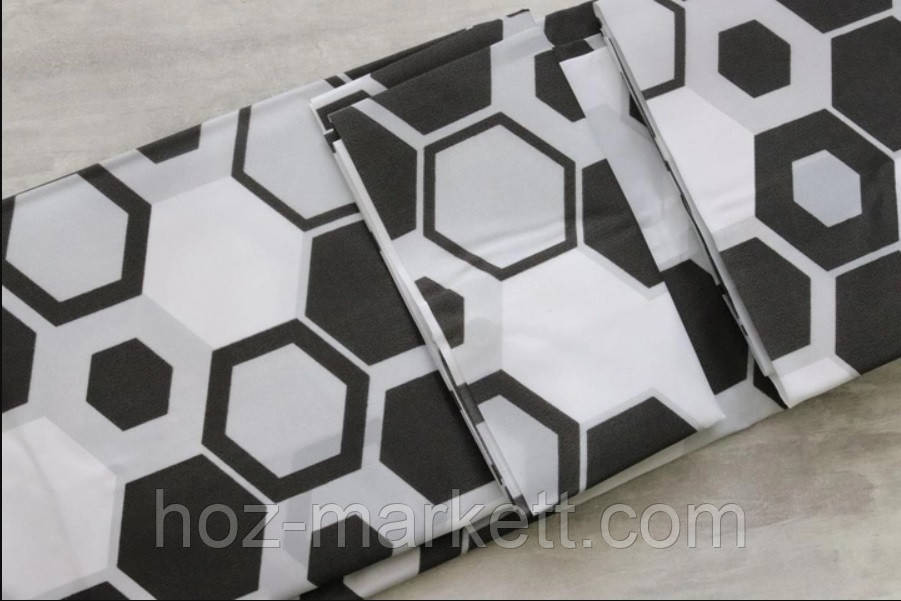 Штора для душа тканевая миранда Troy 180 х 200 см черно белая Харьков - изображение 3