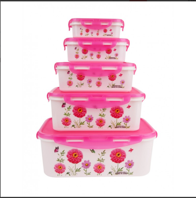 Судок UNIQUE UN-1514 5шт у наборі пластик/візерунок Одеса - фото 2