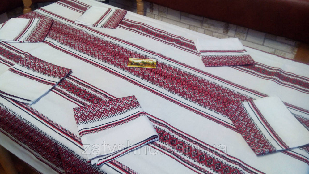Скатертина червона в українському стилі Київ - фото 4