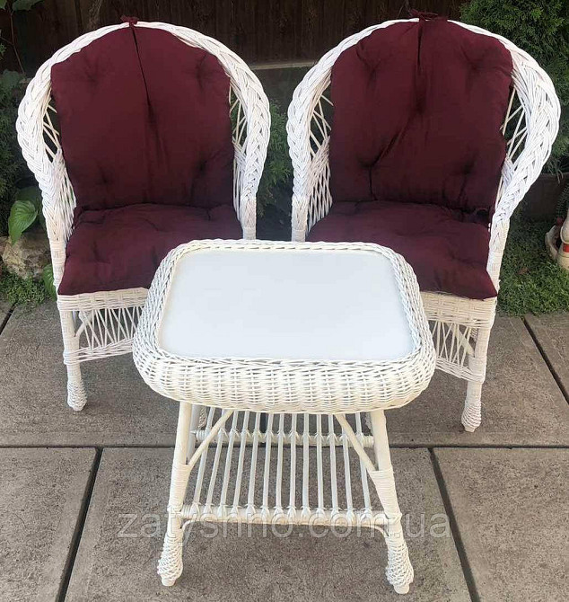 Плетеная белая мебель  с накидками |  Мебель из лозы  |мебель плетеная белая Киев - изображение 2