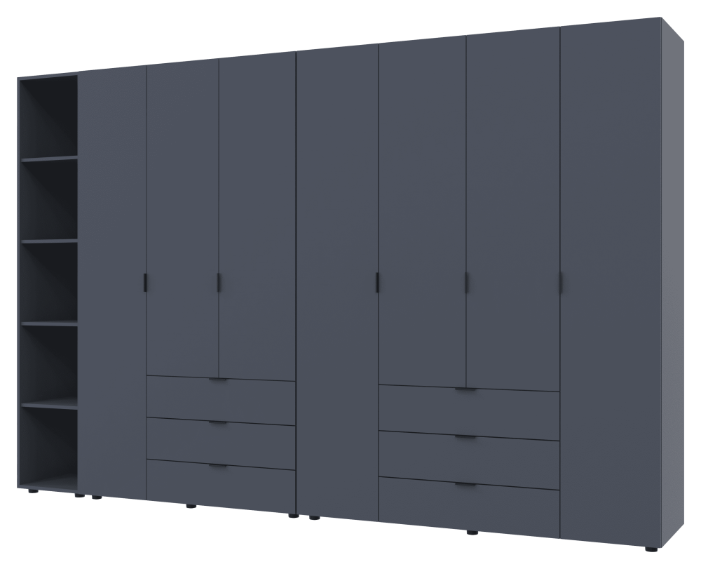 Комплект шкафов для одежды Doros Гелар (3 шт.) 309,4х49,5х203,4 см Графит (DRS-011163) Львов - изображение 1