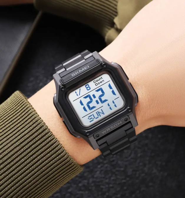 Часы мужские спортивные наручные Skmei 2264 Ч/б с серым корпусом Киев - изображение 6