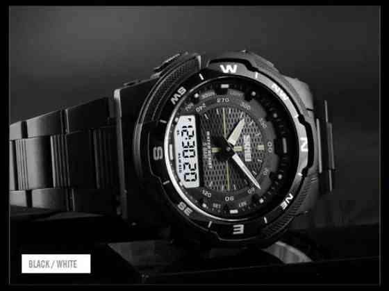 Мужские часы  Skmei 1370 Marshal Черные с белым Киев