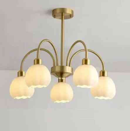 Светодиодная люстра Тюльпан 5000 (Золотая) на 5 плафонов Киев