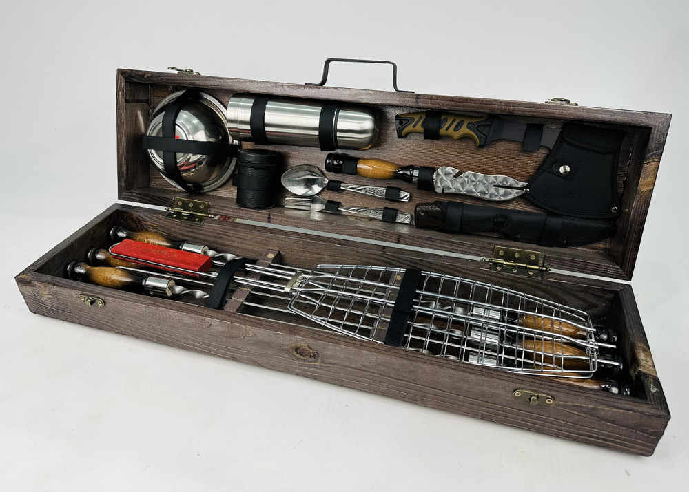 Подарунковий набір шампурів у дерев'яному кейсі РИБАК HAPPY DAYS Тернопіль - фото 2