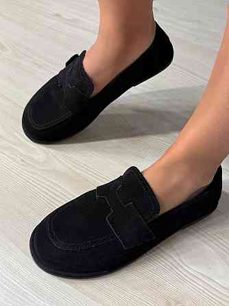 Туфли женские Hengji 560-1 замшевые лоферы черные, 40, 25 см Киев