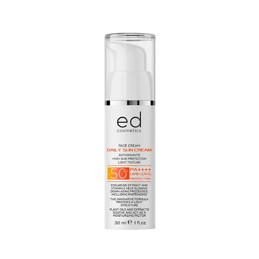 Дневной солнцезащитный крем с SPF 50 DAILY SUN CREAM SPF 50 ED Cosmetics, 30 мл Днепр - изображение 1