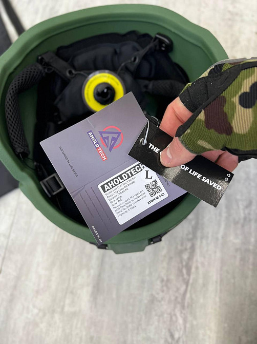 Тактический шлем F-S02 Ahold Tech + Revixun (класс защиты 3А) Оливковый Винница - изображение 4