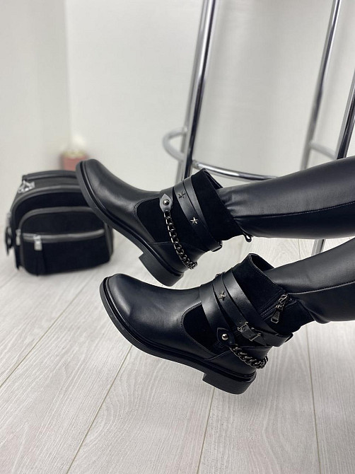 Черевики жіночі M.KRAFT чорні шкіра+замша натуральна 37р. (2505) Коломия - фото 5