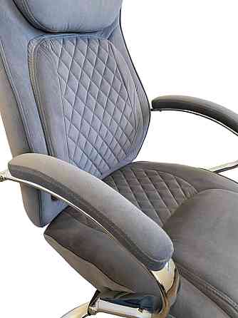 Офисное кресло руководителя Tehforward Lambo Velur хром Anyfix Серый Киев