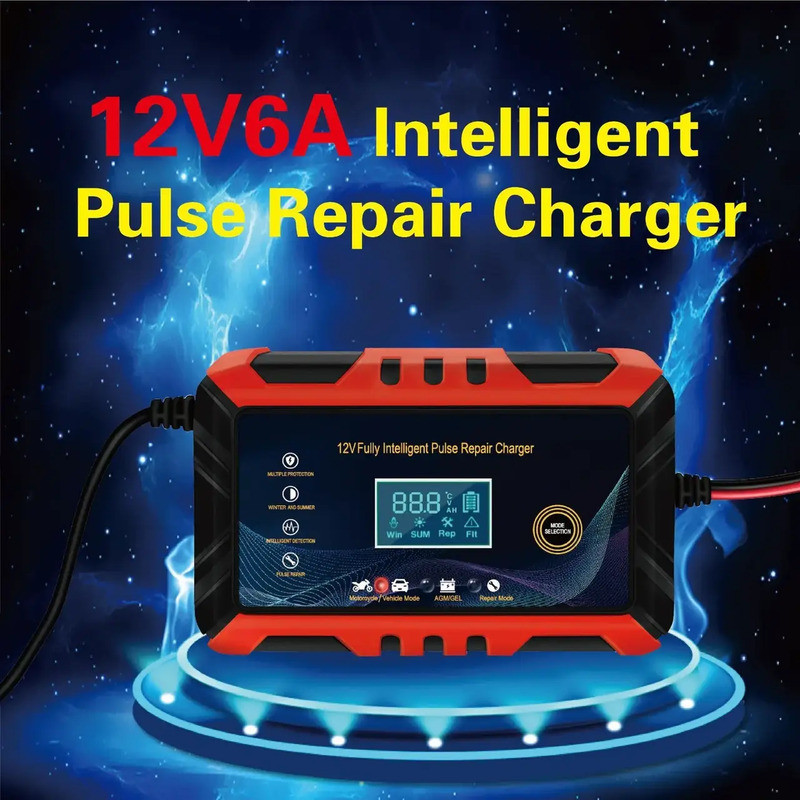 Зарядное устройство для авто-мото аккумуляторов EAFC 12V 6A (Черное) Николаев - изображение 3