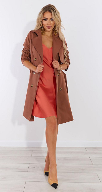 Стильний тренч у шоколадному кольорі (48) Київ - фото 4