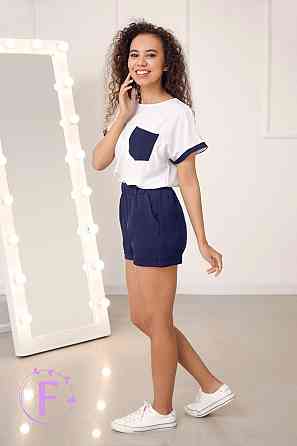 Стильний костюм з шортами "Florence" оптом | Розпродаж моделі Темно-синій, 46 Київ