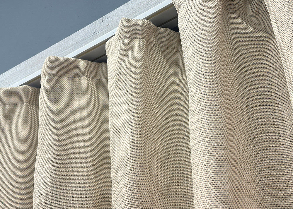 Комплект коротких штор VR-Textil Льон-блекаут Льон Мішковина № 1080ш Холодний бежевий 130х170см 2 шт (35-0356) Київ - фото 7