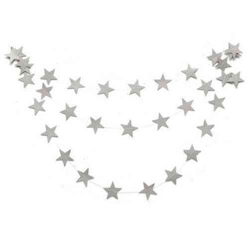 Гірлянда Зірочки матові на нитці 2 м на 7 см сріблястий Київ