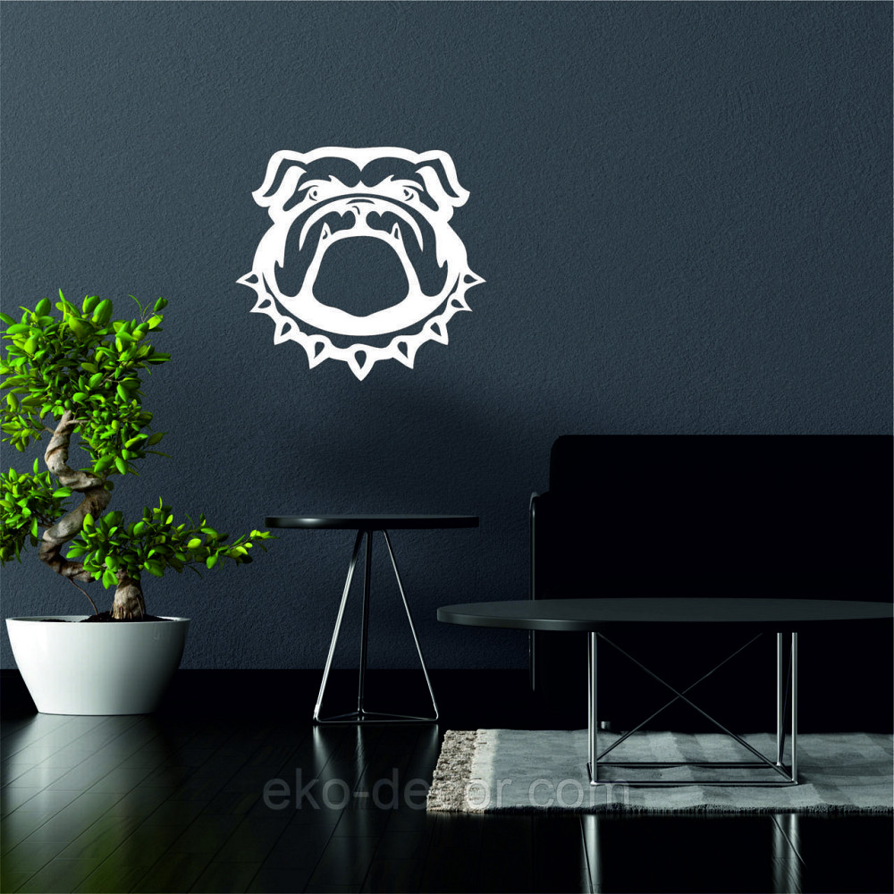 Декоративне настінне Панно «Бульдог», Декор на стіну 90*90 см, Білий Київ - фото 2