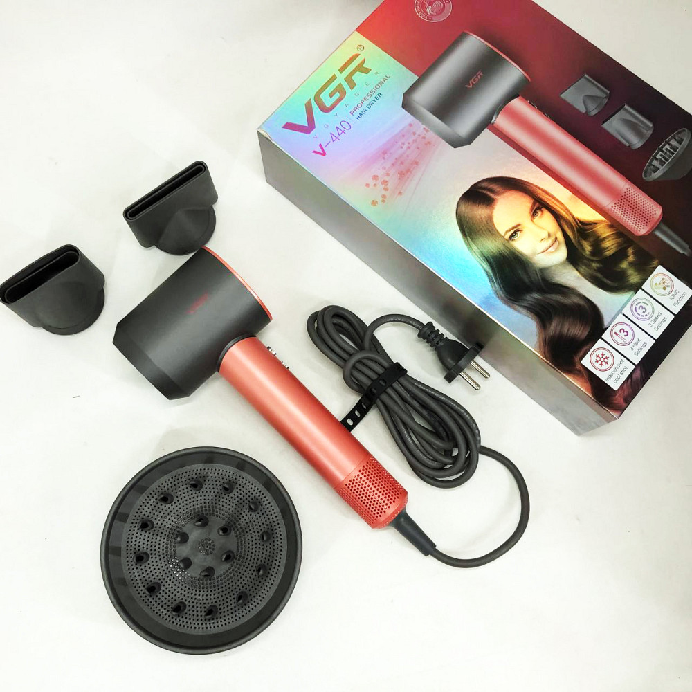 Електрофен з насадками VGR, Якісний фен для волосся, Портативний фен для сушіння практичний JS-54 Львів - фото 13