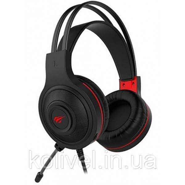 Ігрова гарнітура Havit HV-H2011D, RGB пiдсвiтка black/red (25632) Киев - изображение 2