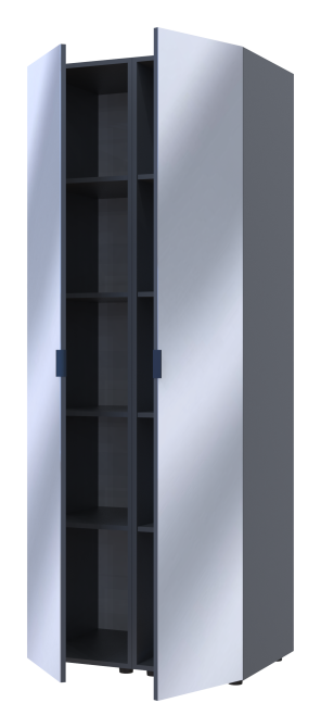 Комплект пеналів для одягу Doros Гелар (2 шт.) 78х49,5х203,4 см 2 Дзеркала/Графіт (DRS-011125) Дніпро - фото 2