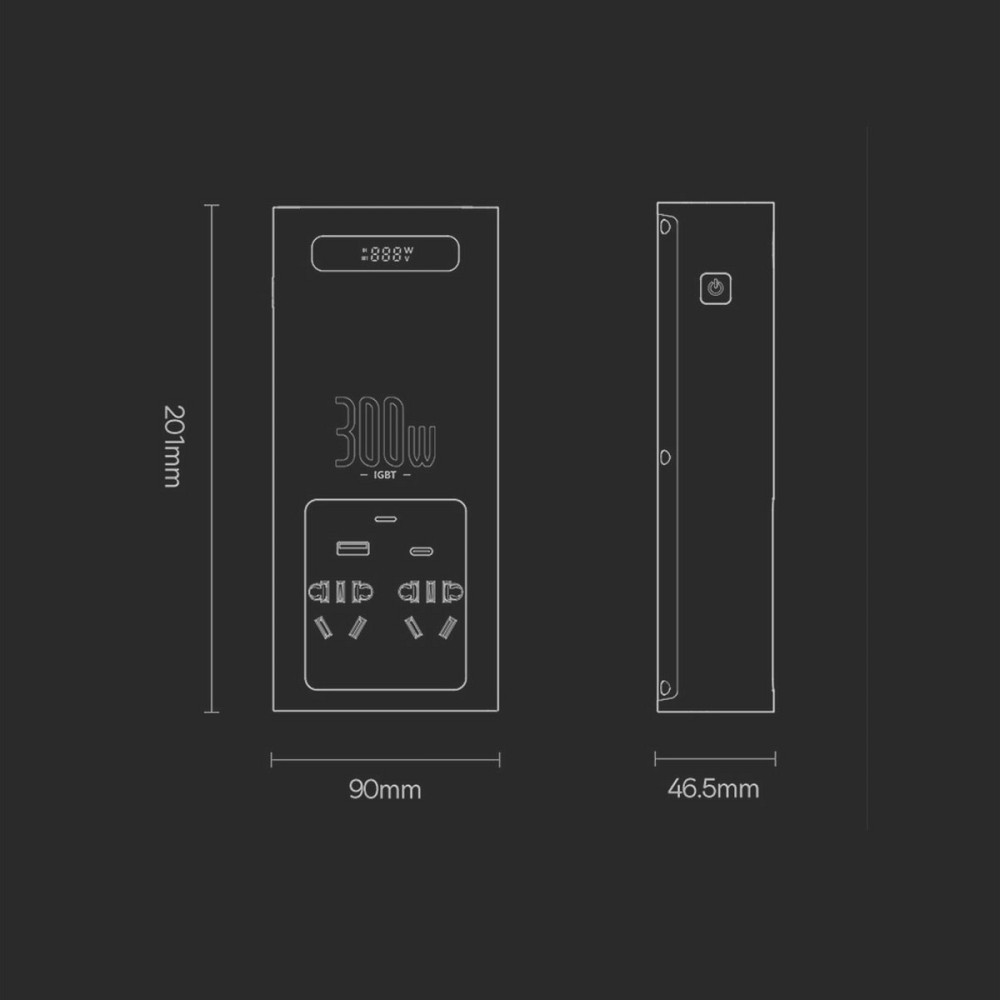 Автомобільний інвертор Baseus In-Car Inverter 300W 220V CN EU CGNB000101 (Чорний) Миколаїв - фото 9