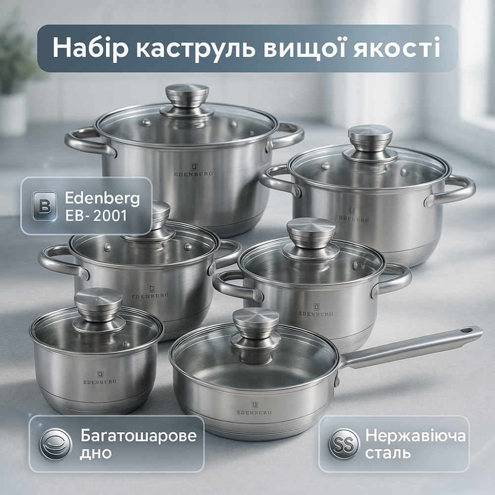 Хорошие кастрюли, Качественный набор кастрюль, Сборный набор кастрюль высоких AP-66 Львов - изображение 11