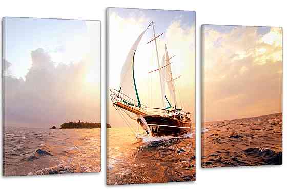 Модульная картина в гостиную / спальню  Човен білі вітрила Art-643_3 100x150 см Киев
