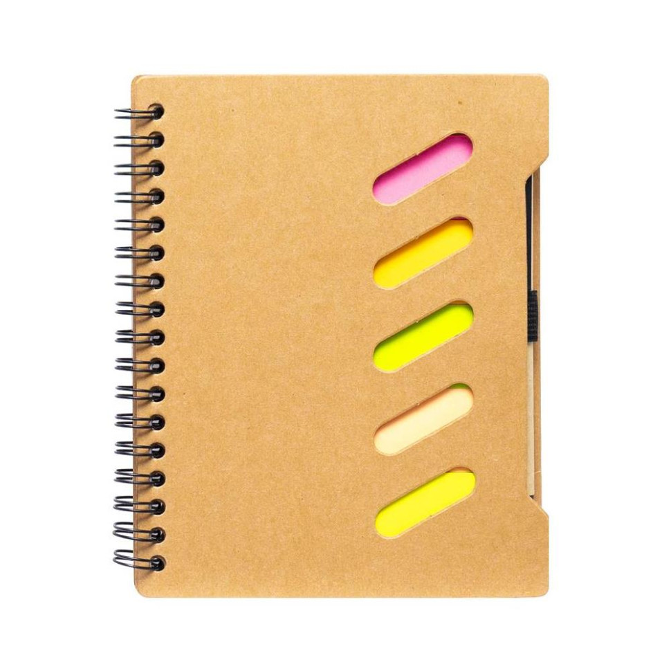 Блокнот С6 на спіралі JX011 з набором стікерів та ручкою Вінниця - фото 1